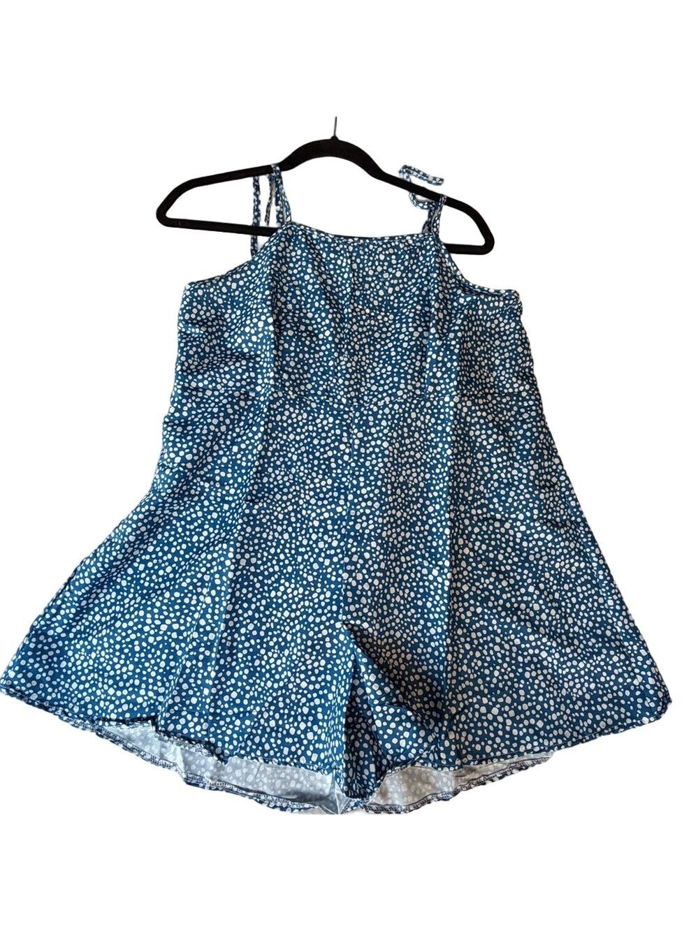 Women's Romper One Piece Spaghetti Tie Shoulder Straps Size L #260380
